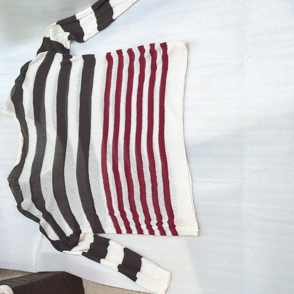 Cecico Women's Red, White, and Blue Knit Pullover Sweater With Pocket Size Large - Picture 2 of 8